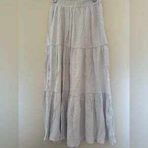 H&M Light Beige Tiered Maxi Skirt
